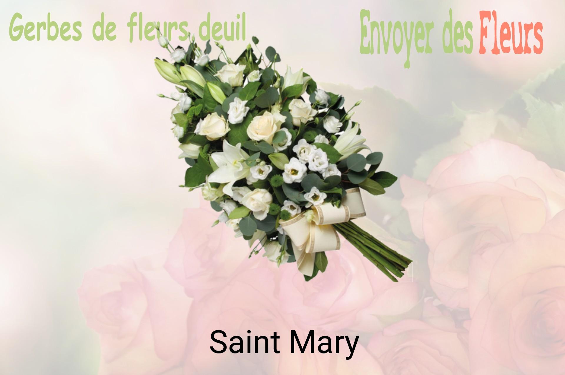 Gerbe de fleurs de deuil livrée à Saint-Mary